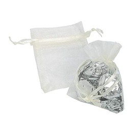 Fun Express - Mini Ivory Organza Drawstring Bags - Party Supplies - Bags - Fabric & Textile Bags - 50 Pieces