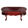 Dollhouse Miniature 1:12 Scale Mahogany Oval Coffee Table #T3503