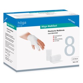 HÖGA MUBILAST Elastic Elastic Gauze Bandage/8 cm x 4 m stretched, Pack of 20/DIN 61634