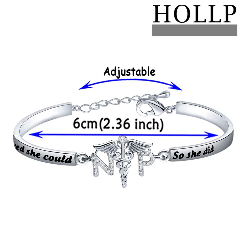 Pulsera de enfermera profesional de HOLLP con texto en inglés