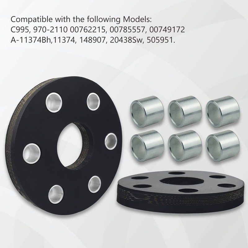 Haiouus 00762215 Ro-tary Cutter Flex Coupler Rubber Pad/Disc Kit, Compatible