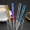 Metal Chopsticks With Case Stainless Steel Chopsticks Titanium Plated Reusable