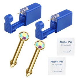 orilace 2 Pcs Self Piercing Kit- Safe Disposable Nose Piercing Gun Built-in Nose Stud Easy Use Painless At Home Nose Piercing Kit (Fancy Color)