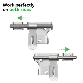 SAYAYO Gate Latch Bolt Lock with Padlock & 4 Keys Gate Locks for Wooden Gates Garden Shed Locks, Stainless Steel Brushed Nickel, EMS320LS-SET