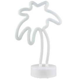 12 Inch Battery Operated Fluorescent Palm Tree Table Lamp