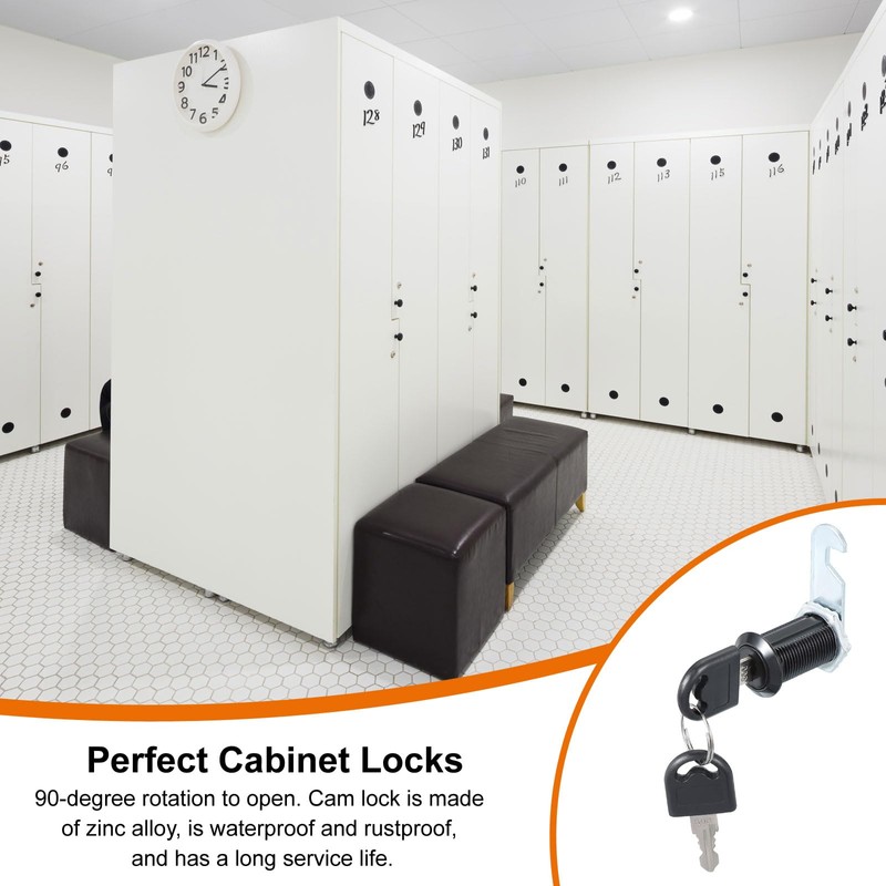 sourcing map 4 Pcs 5/8" Keyed Alike Cabinet Cam Lock