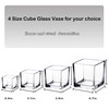 Square Glass Vases 5"x5" Clear Cube Flower Vase for Wedding