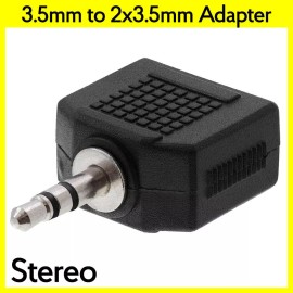 Unbranded 3.5mm Plug to 2 x 3.5mm Jack Adapter AUX Stereo Splitter One to Dual 3.5mm Audio