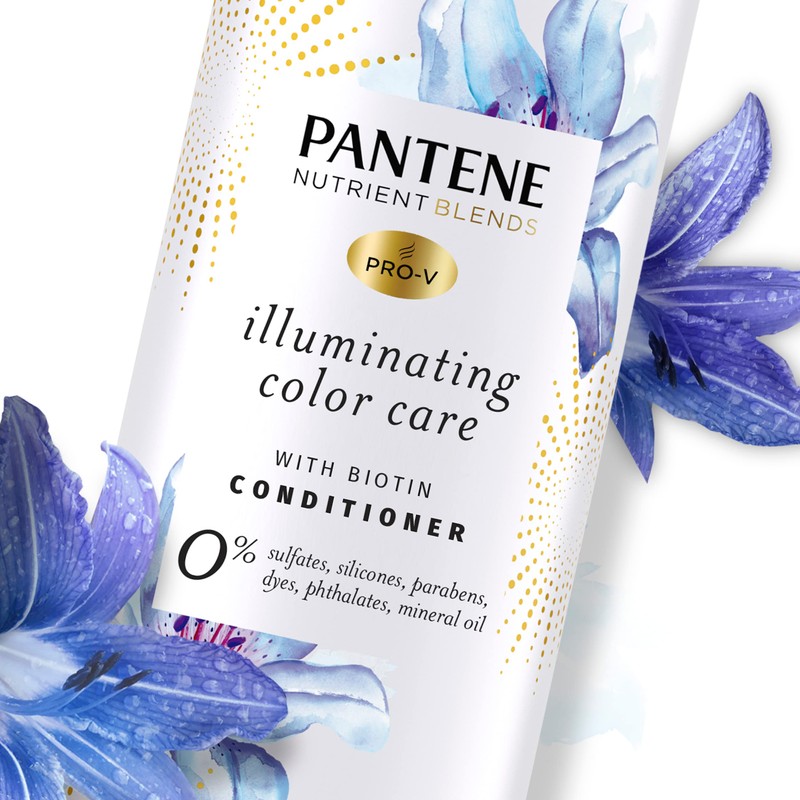 Pantene Sulfate Free Conditioner, Illuminating Hair Color with Biotin, Safe