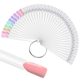 TAVVKE Professional 50pcs Nail Colour Display Ring, Swatch Sticks, Pop Sticks, Nail Art Palette Tip Wheel Display (Clear)