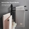 Swivel Out Towel Racks with Hooks 2-Bars Foldable Arms Bath