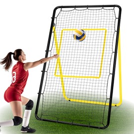 Volleyball Rebounder Net 7x4 ft, 6 Angles Adjustable Volleyball Training Equipment Bounce Back for Practicing Volleying, Bumping, Spiking – Durable & Portable with Travel Bag