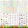 BOOMTOP 6 Sheets Easter Eggs Stickers Tattoos Egg Colours Easter