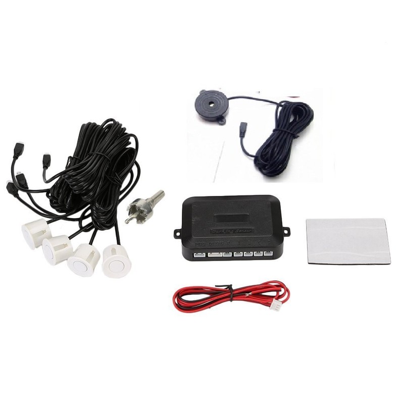 Kit 4 Sensors Parking Reversing Auto Transporter Camper White Paint