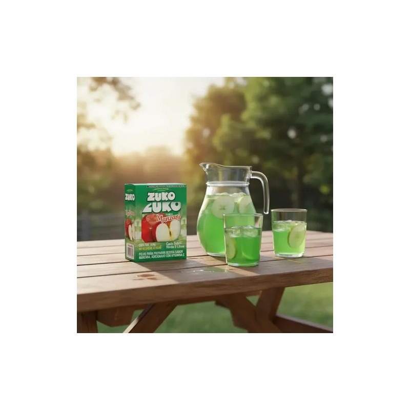 Zuko Manzana Bebida En Polvo 8 Sobres/13g, Rinde 2l C/u