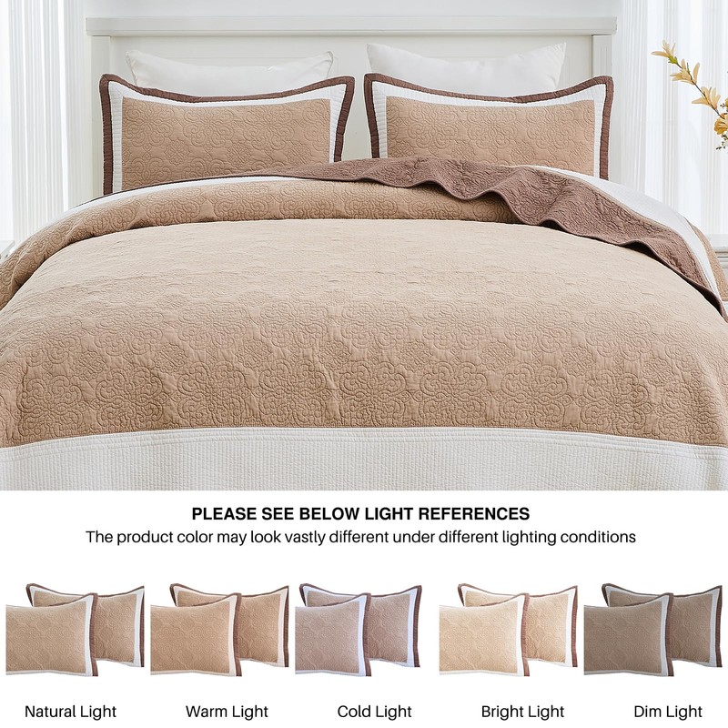 DDUOXIN Lightweight King Bedspread 120"x120" - 100% Cotton Reversible Oversized