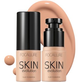 FOCALLURE- 2 piezas de base lquida, base Skin Evolution  corrector, maquillaje de base de cobertura total, Dur                                        