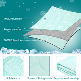 SUPRIY Pet Cooling Blanket for Summer - Ice Cold Qmax0.4 Tech Dual-Use for Humans & Pets, Portable Reversible Mat Machine Washable for Dogs Cats Indoor Outdoor Travel (35 * 50, Blue Ocean)