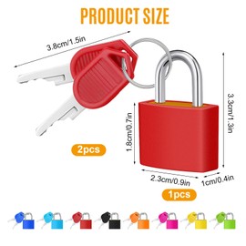 8Pcs Luggage Locks, Suitcase Locks with Keys, Rustproof Small Suitcase Padlocks, Coloured Travel Lock for Belongings Security, Mini Keyed Padlocks for School Gym Lockers Laptop Bag