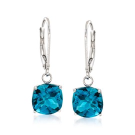Ross-Simons 5.00 ct. t.w. London Blue Topaz Drop Earrings in Sterling Silver
