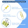 GUTE Office Clips Set 250Pcs Assorted Paper Binder Clips Push