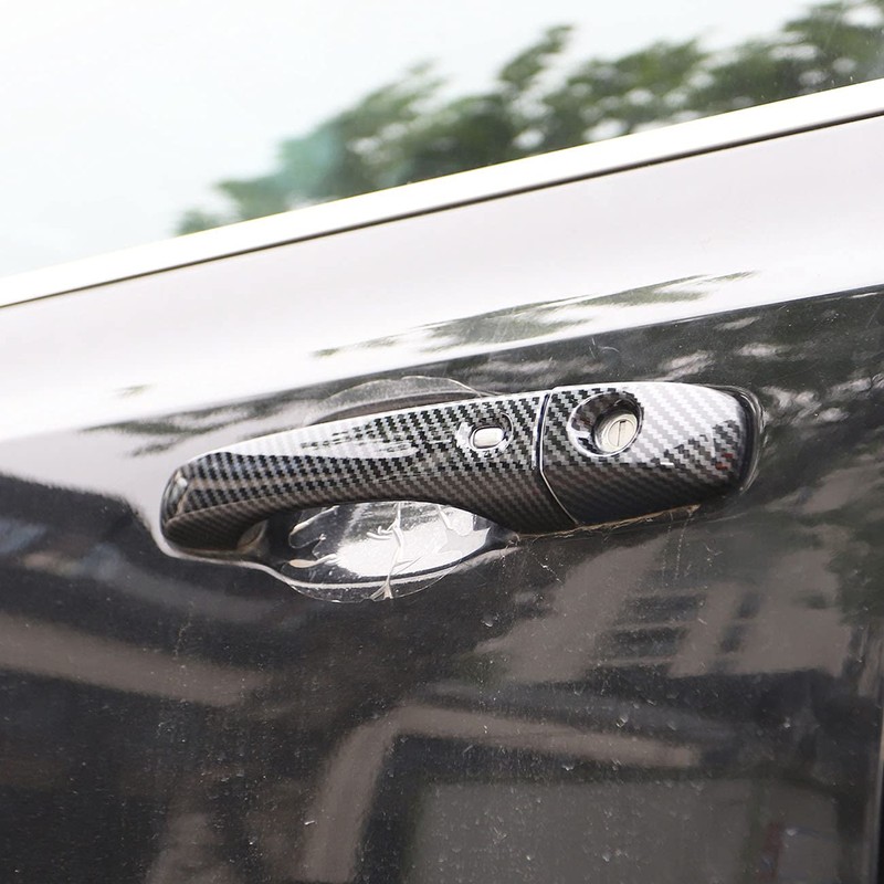 crosselec Carbon Fiber Door Handles Trim Cover for 2015-2021 Chrysler
