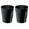 iDesign Small Round Plastic Trash Ideal for Bathroom or Office-Set