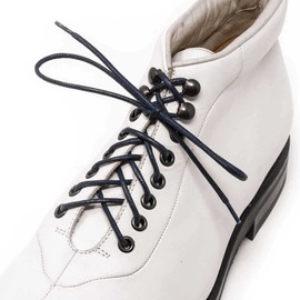 Laccico Finest Waxed Laces – Diameter 2.5 mm – 34 Colours – 45 to 150 cm Premium Grandson – Strong Round Shoe Laces Shoelaces – /100% Cotton Waxed, blue, 90 cm