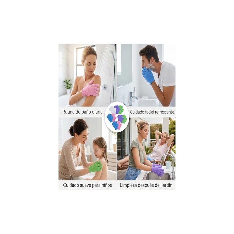 Piezas Guante Exfoliante Corporal Guantes Exfoliantes Ducha Cuidado Piel Material