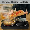 CUSIMAX Double Burner, 1800W Electric Hot Plate, Ceramic Infrared Cooktop