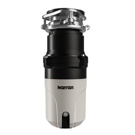 Karran 1/3 HP Quiet Garbage Disposal with Power Cord – Compact Continuous Feed Food Waste Disposer for Small Kitchens, Stainless Steel Grinding, Easy Install with Dishwasher Connector, Septic Safe