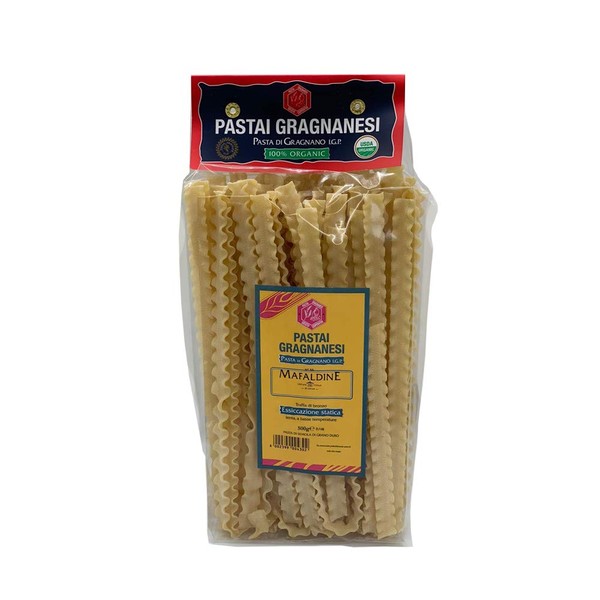 Mafaldine Italian Pasta di Gragnano | I.G.P. Protected | USDA Certified Organic | 17.6 Ounce | 500 Gram