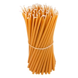 Canadian 100% Pure Beeswax Candles for Church Prayer, Candles Orthodox, Ritual, Christmas, Easter,Meditation and Home Decor - Organic,No-Drip,Smoke-Less,Dye-Free – 25.5 cm, Ø 1 cm