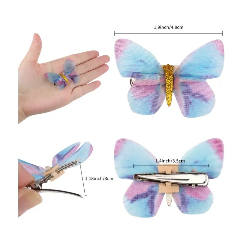 20 Pzs Para El Pelo Con Forma De Mariposa Cabello