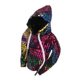 HEROFFIX 1 Pc Gear Shift Knob Cover Stick Shifting Handle Protector Bright Hoodie Style Black Colorful Fabric