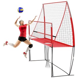 QUEMARQUE Volleyball Training Equipment, 8x11ft Volleyball Practice Net Station with Adjustable Height, Easy Assembly Hitting Serving Practice Volleyball Net for Backyard Indoor Outdoor