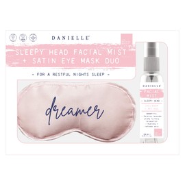 Danielle Creations Sleepy Head Facial Mist With Blush Pink Satin Eye Mask Set