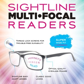 Sightline 6015 XL Wide Multifocus Progressive Power Reading Glasses 3.00