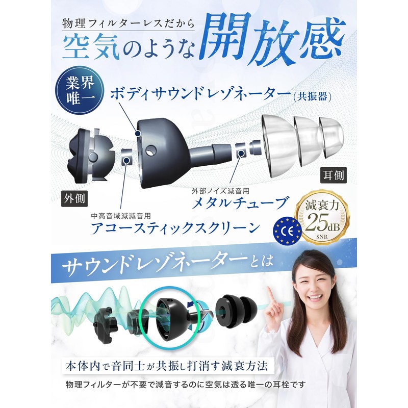 KsGear Earplugs [Switch between 2 modes to suit the situation]