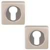 Excel Architectural DH3623-SQ Square Euro Profile Escutcheon Set, Satin Nickel/Polished