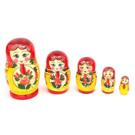G. M. Semyonov Made Russian Nesting Dolls 5 Piece Set of anyu-ta [Russian Sundries]