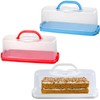 EWAFILU 3-Pack Plastic Rectangular Bread Box with Clear Lid, Portable