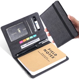 Plinyvel - Funda de diario para notas de campo, compatible con el cuaderno de Moleskine Caher, tela impermeable, organizador multifuncional con bucle para bolígrafo, soporte para tarjetas de visita,