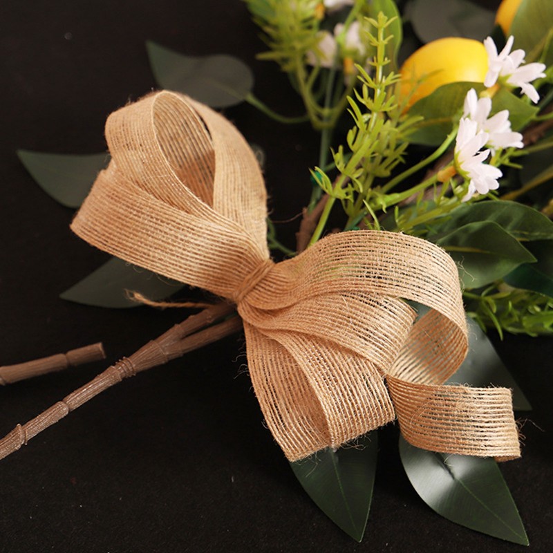 Artificial Lemon Teardrop Wreath Wall Hanging Teardrop Lemon Fruit Wreath