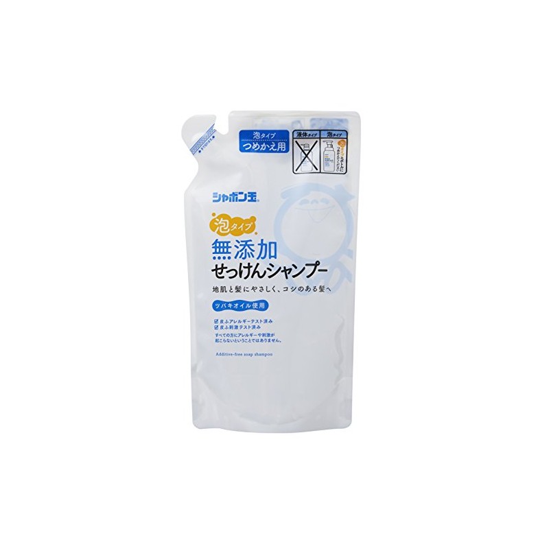 Shabondama Additive-Free Soap Shampoo, Foam Type, Refill 14.8 fl oz