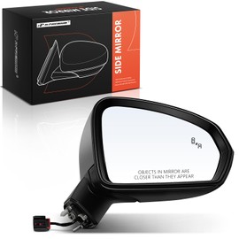 A-Premium Passenger Side Power Door Mirror - Compatible with Volkswagen Taos 2022 2023 2024 - Non-Heated Manual Folding Outside Rear View Mirror with Blind Spot Detection