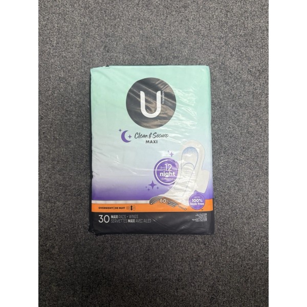 U By Kotex Clean And Secure Maxi Pads With Wings