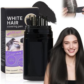 2 en 1 Peine para Tinte de Cabello, Stick Cubre Canas para Mujer, Resistente Al Agua y Al Sudor, Tinte Rápido, No grasoso, Peine Portátil para Teñir el Cabello Temporal, Unisex (Negro)