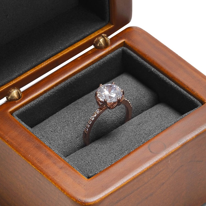Oirlv Wooden Ring Box Vintage Ring Box for Engagement Anniversary