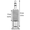 Bxian 3PCS Plug Adaptor Silver Metal 3.5 mm Stereo Male